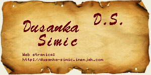 Dušanka Simić vizit kartica